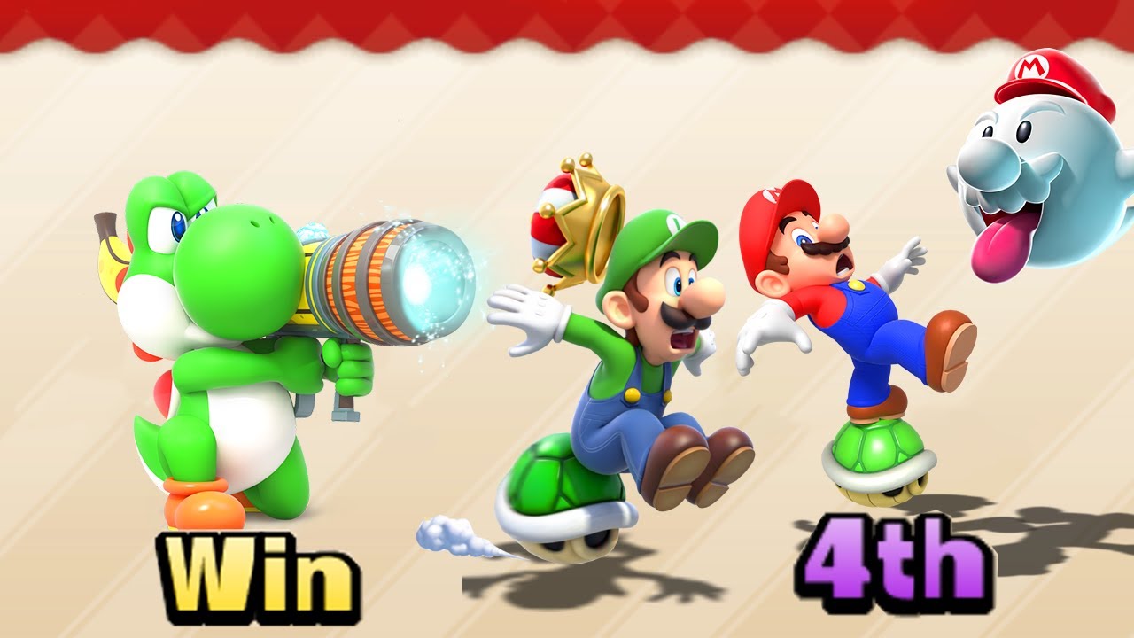 Mario Party Island Tour - Who is unlucky? - Luigi vs Yoshi vs Waluigi vs Boo