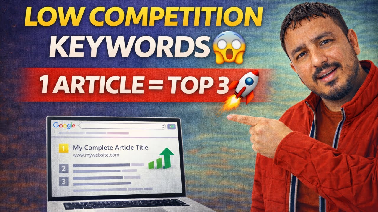 Low Competition Keywords Kaise Nikale FREE Me | 1 Article = Top 3 Rank