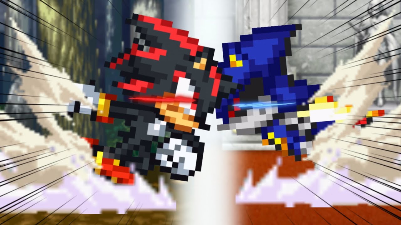 Shadow the Hedgehog vs Metal sonic - Sprite animation (FlipaClip)