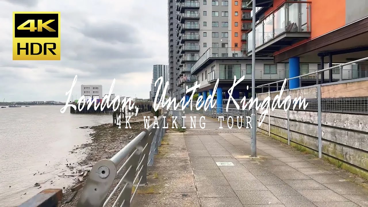 London Riverside Walk | Woolwich to Thamesmead via Thames Path [4K HDR] 🇬🇧