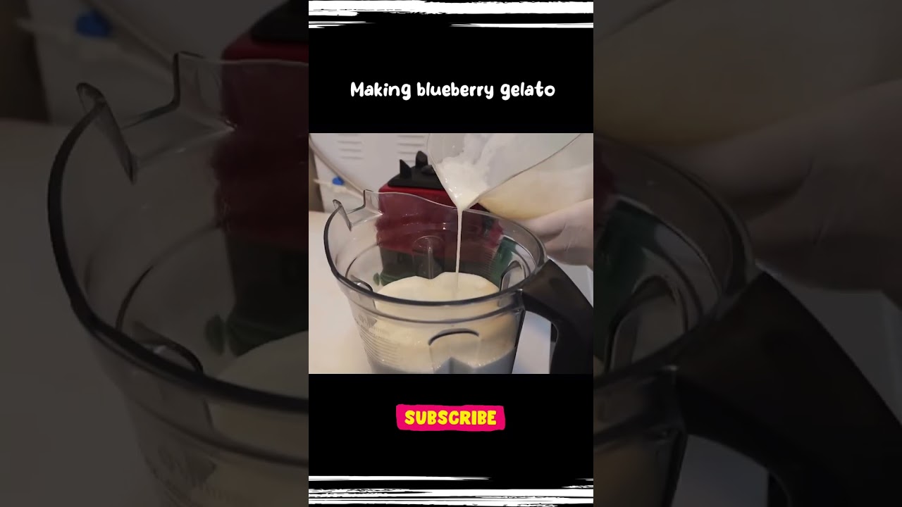 Process of making blueberry gelato #shorts #blueberry