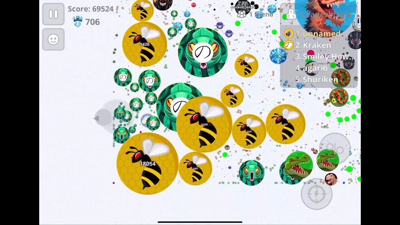 【Agar.io Mobile】超激アツな過密養分bot鯖を数押しLive達と取り合い！