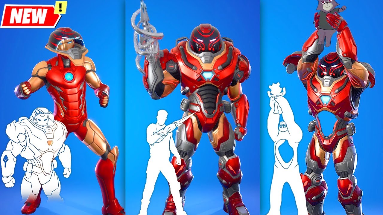IRON MAN ZERO doing all Fortnite Built-In Emotes シ