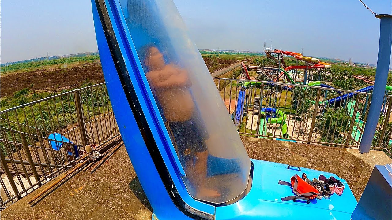 Blue Capsule Water Slide at Aquatico Inbursa Waterpark