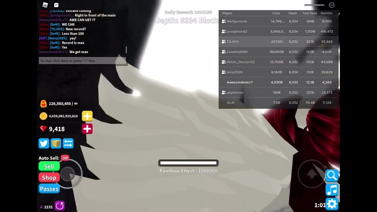 Hitting Max Depth In Treasure Hunt Simulator!
