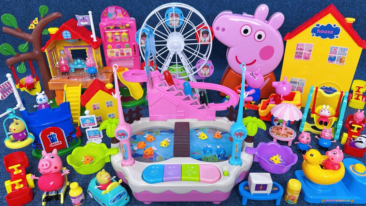 16 Minutes Satisfying with Unboxing Peppa Pig Ferris Wheel and Playground Playset ASMR | Review Toys