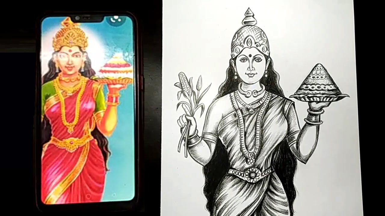 Telangana thalli drawing / Telangana Day drawing / Telangana Formation Day drawing