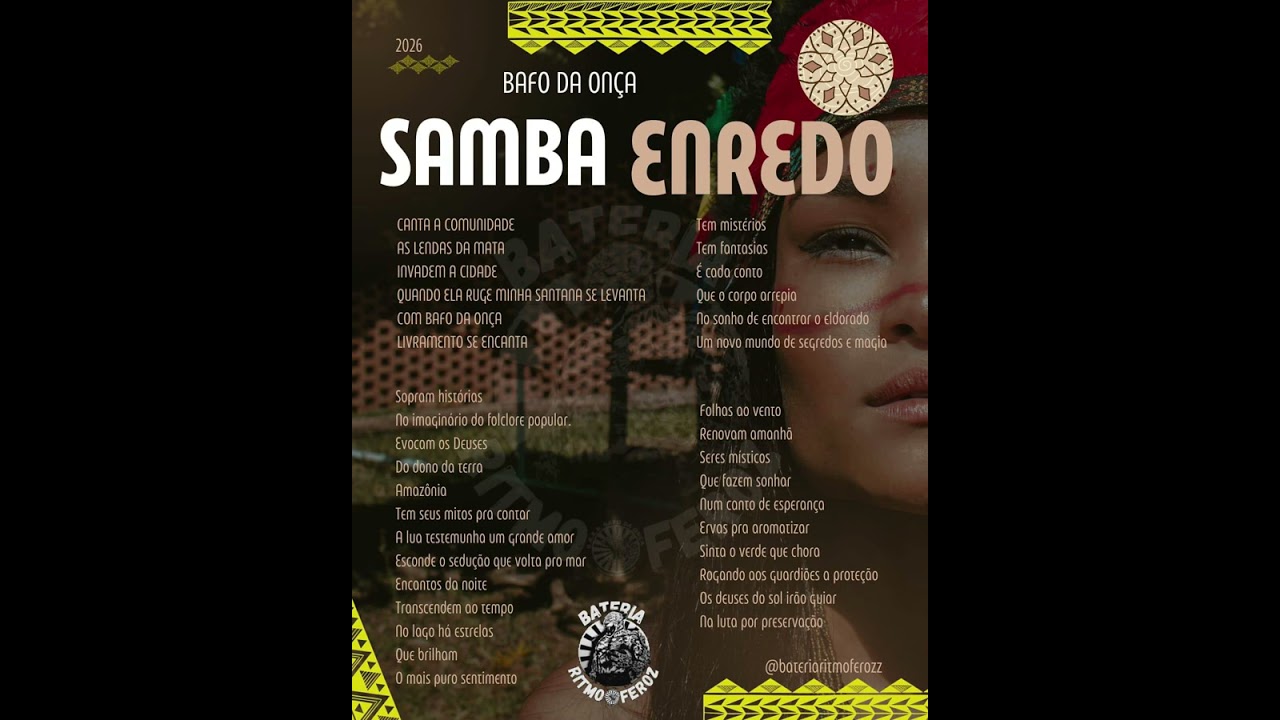 G.R.E.S. BAFO DA ONÇA SAMBA-ENREDO 2026 #amaisqueridadafronteira