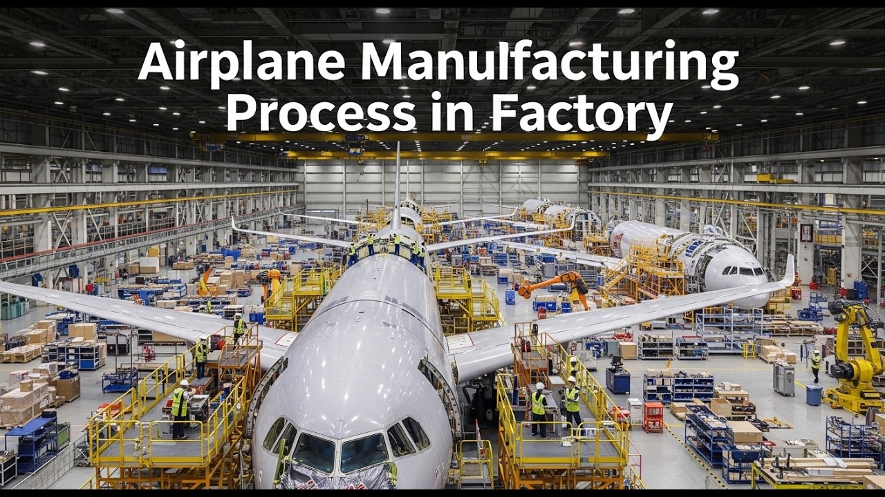 Airplane Manufacturing Process in Factory