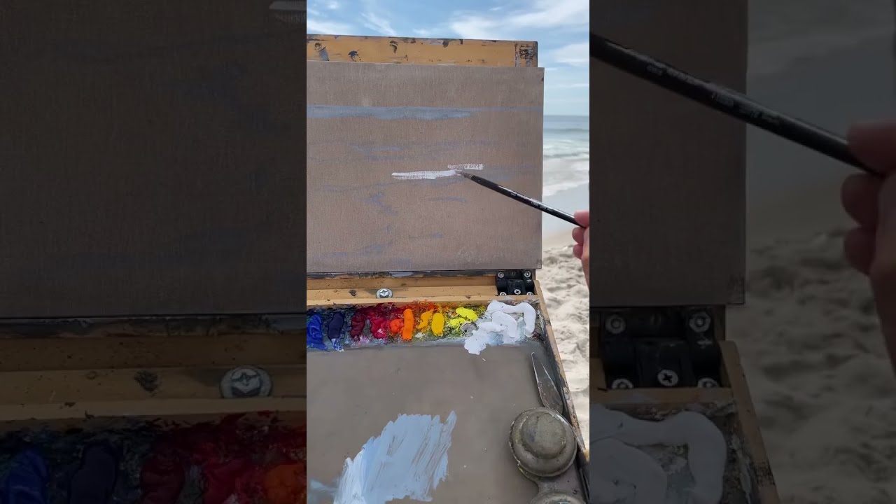 Plein Air painting on the shore