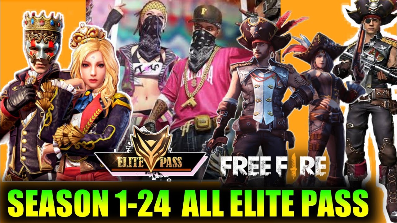 Free Fire Season 1 - Season 24 All Elite Pass Full Video || All Elite Pass - Garena Free Fire