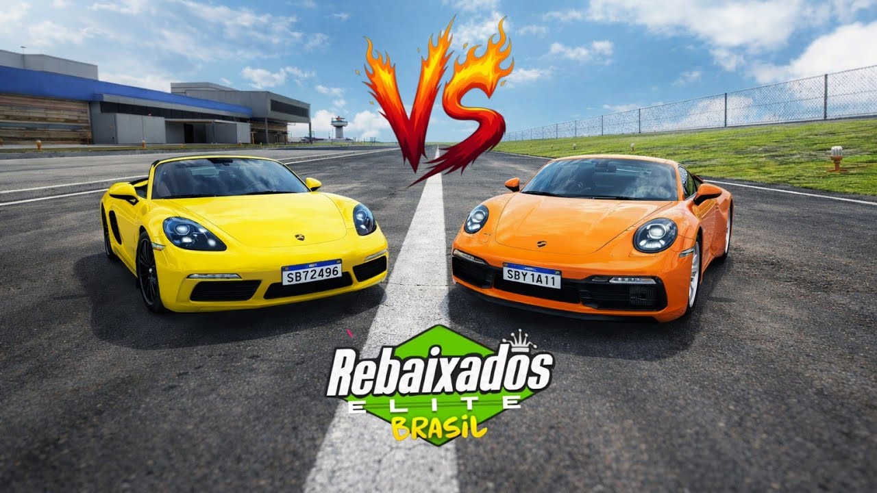 REBAIXADOS ELITE BRASIL MEGA RACHA NO AEROPORTO PORSCHE BOXSTER VS PORSCHE 911