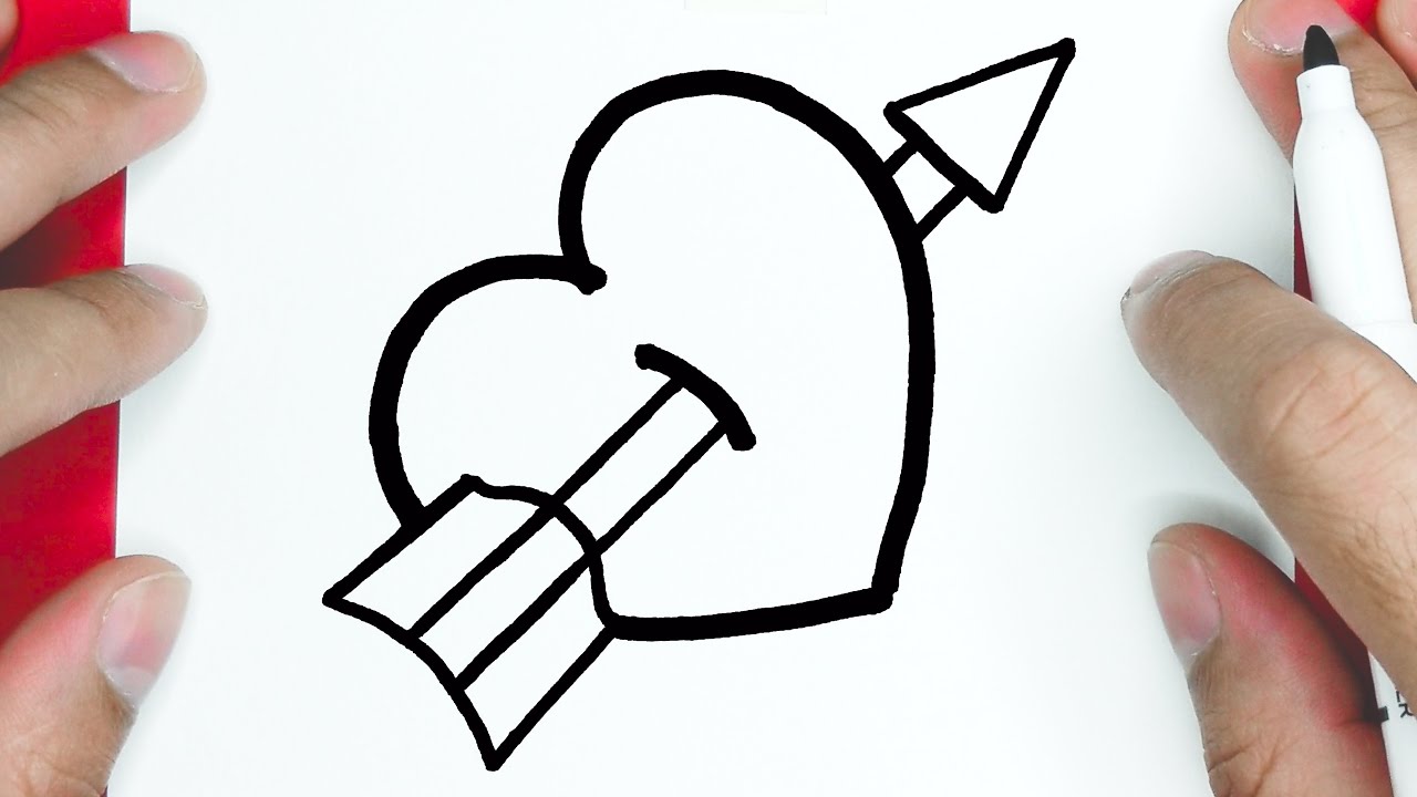 HOW TO DRAW HEART WITH ARROW, DRAW CUTE THINGS