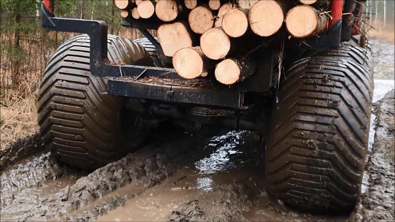 Valtra with 4WD Ural homemade trailer..(HD)