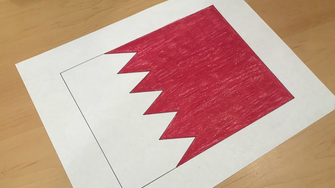 Bahraini Flag Drawing 🇧🇭