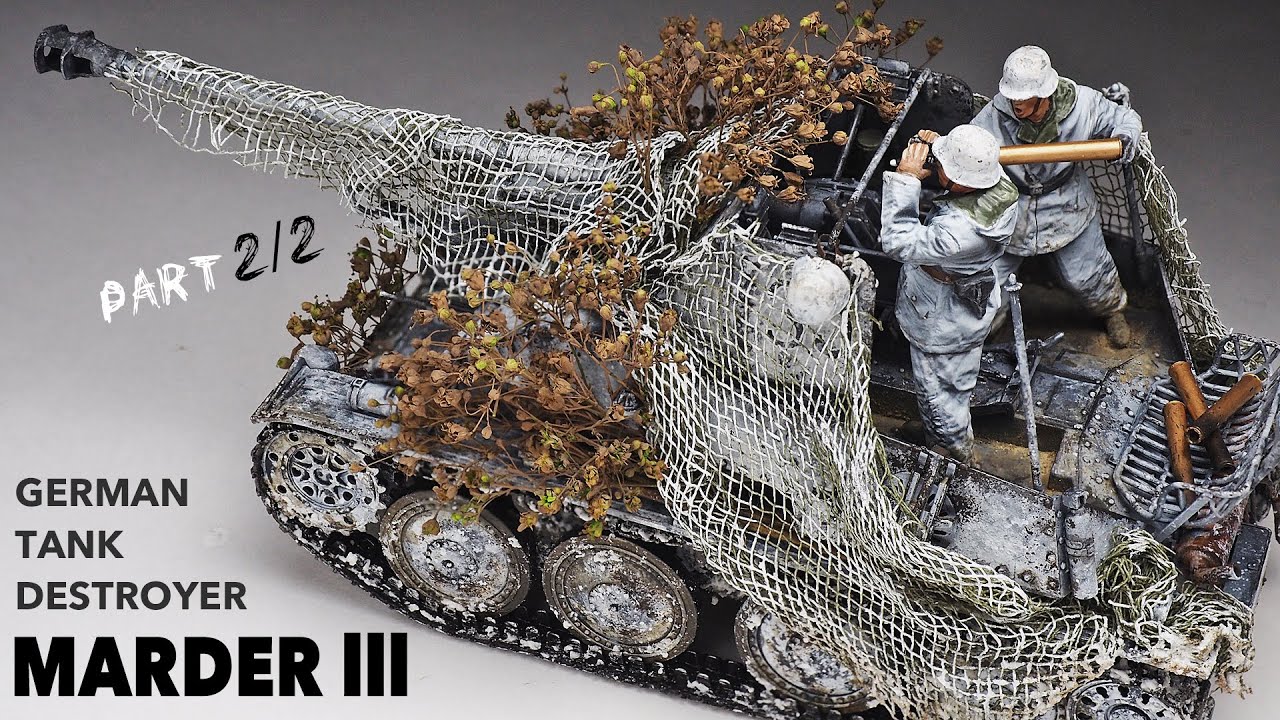 MARDER III in winter camouflage - Part 2 - 1/35 Tamiya - Tank Model - [ Painting - weathering ]