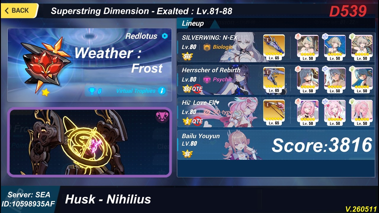 Honkai Impact 3rd exalted red lotus abyss : Husk Nihilius (11/05/26) v1