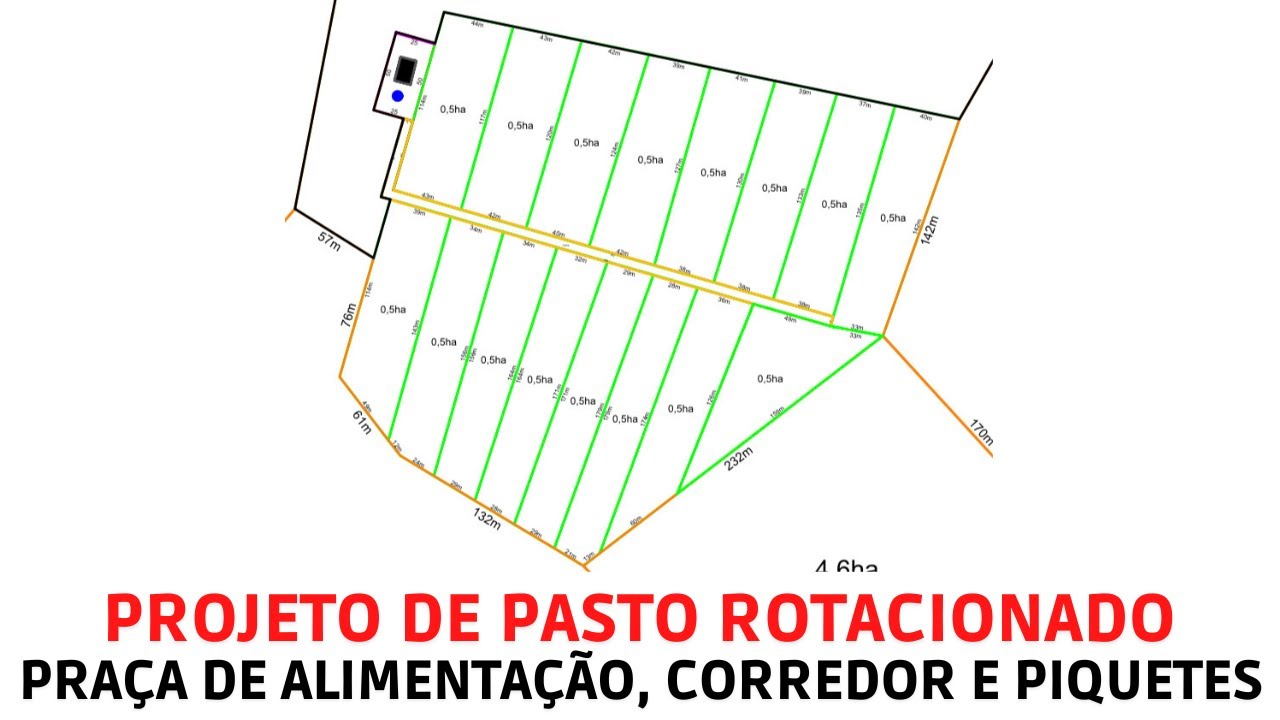 Projeto de Pasto Rotacionado - Praça de Alimentação, Corredor e Piquetes