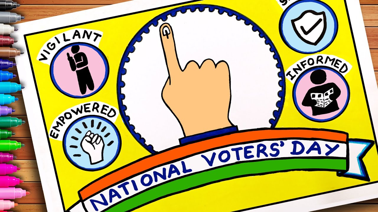 National Voters Day Drawing | मतदाता जागरूकता ड्राइंग | Voters Awareness Drawing | Voters Day Poster