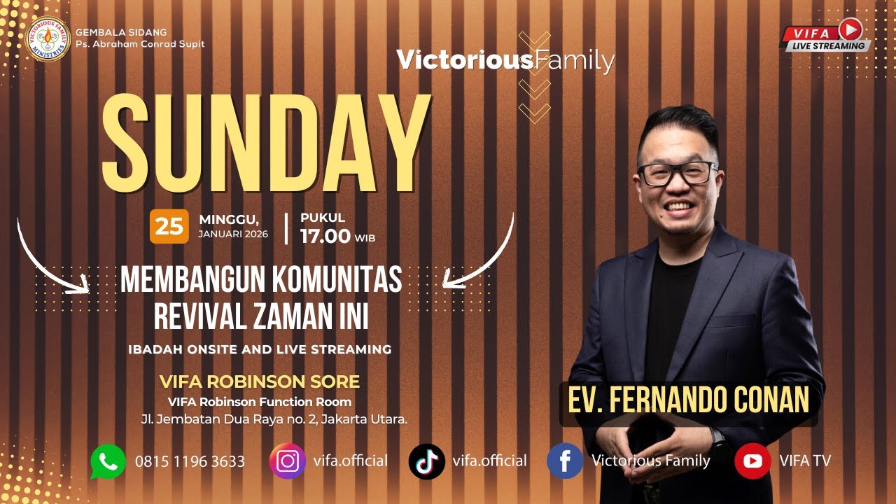 Ibadah Live Streaming GBI VIFA | Ps. Fernando Conan | Apt.Robinson | 25 Januari 2026