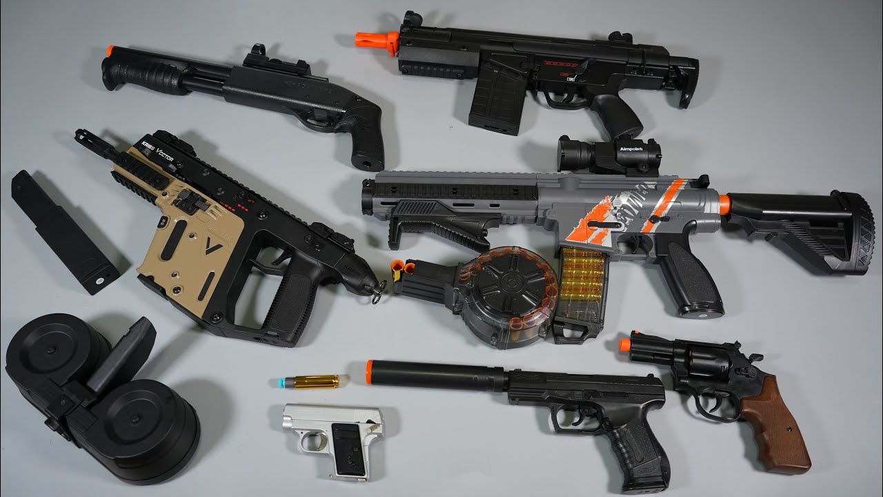 KRISS Vector Drum mag -Airsoft Gun- HK416 Shell ejecting Nerf Toy Gun- Realistic Toy Guns Collection