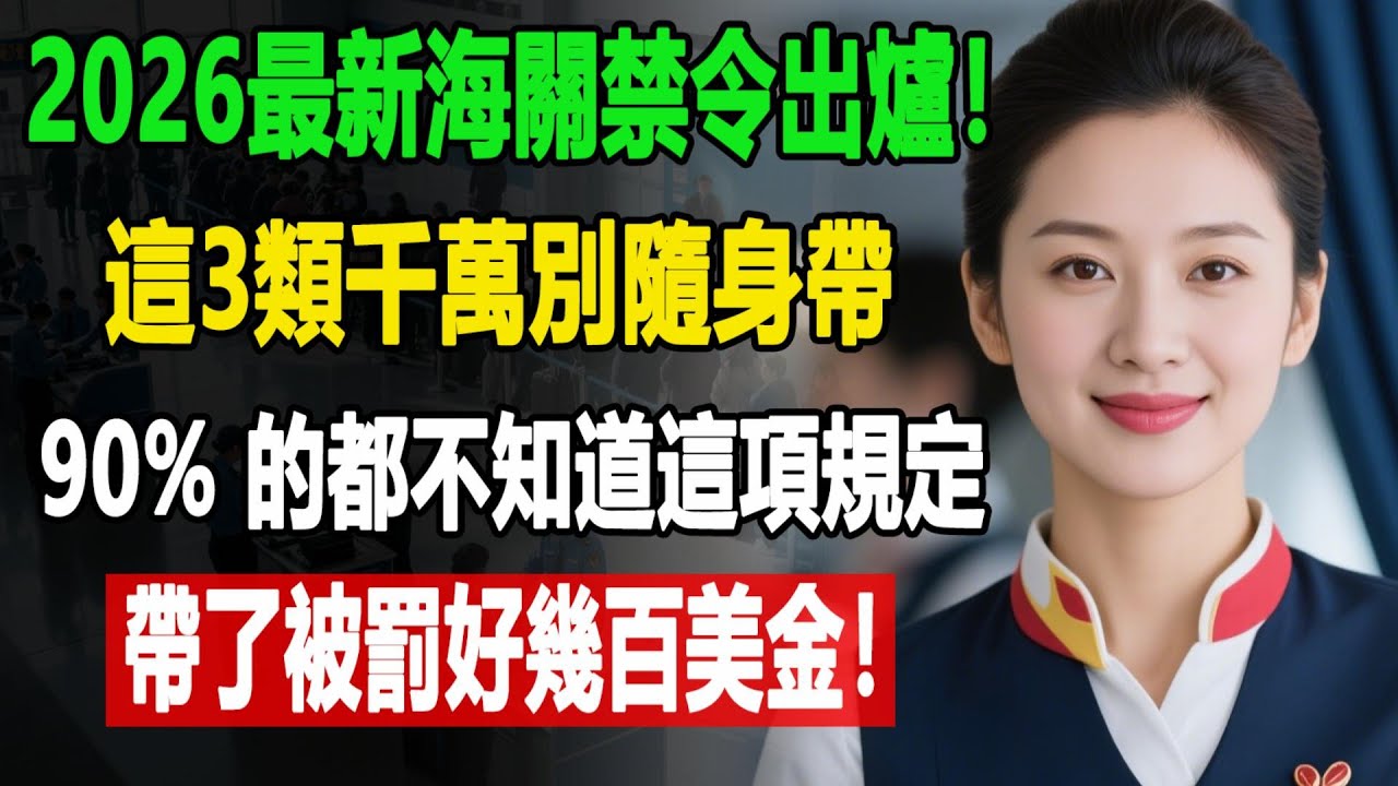 2026 最新海關禁令重磅生效！這 3 類高熱門特產千萬別隨身帶！90% 的人都忽略這條規則，一不小心就被罰好幾百美金，嚴重還可能扣留行李！