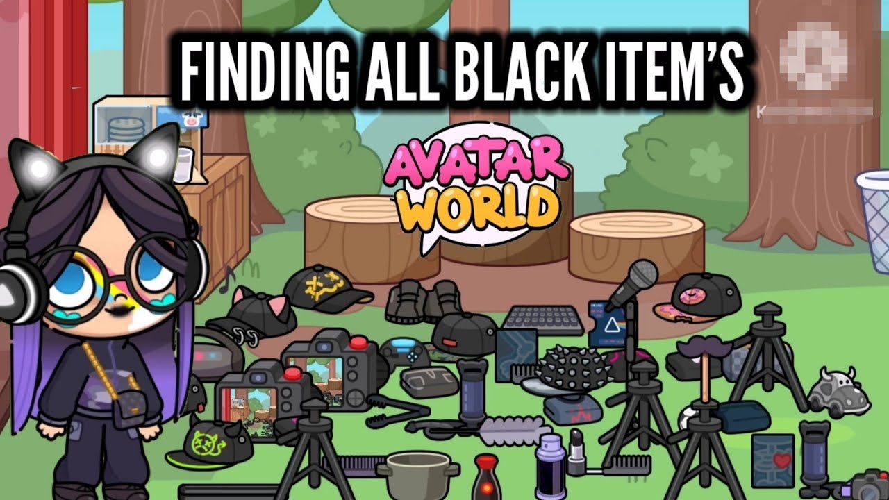 FINDING ALL BLACK ITEM'S IN AVATAR WORLD🌍CandyCute Mon Channel