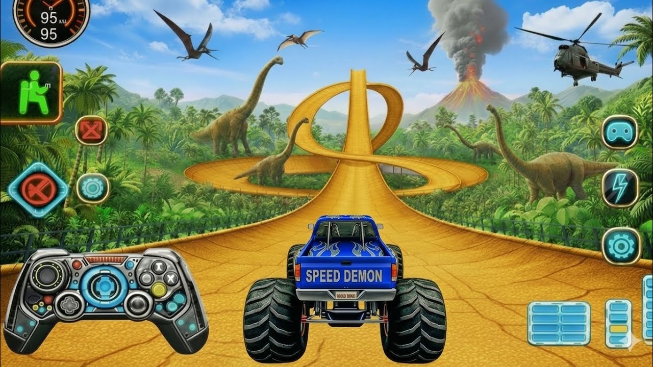 Monster Truck Mega Ramp Impossible Stunt Challenge 🚛 Extreme 4x4 Speed Racing Android Gameplay 🔥