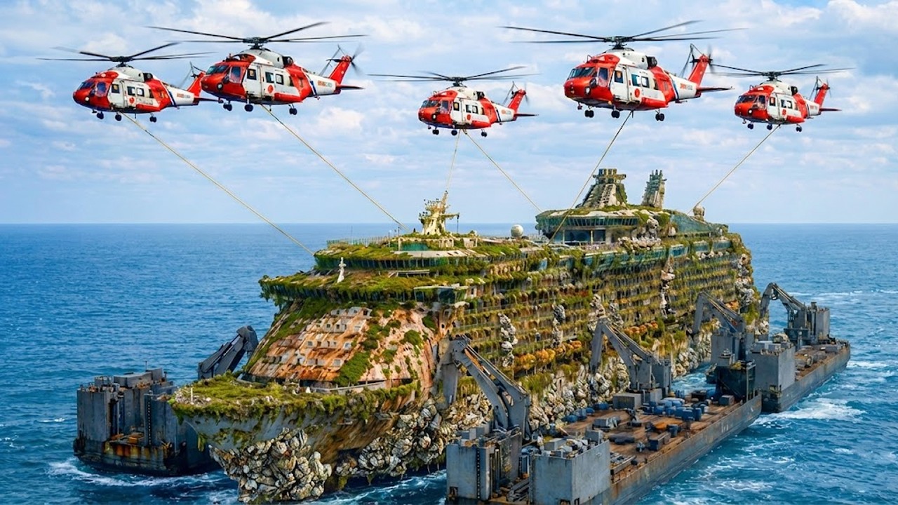 Deep Sea Treasure Discovery: Giant Machines Tow a Long-Lost RCV TITAN Cruise Ship Back to Shore