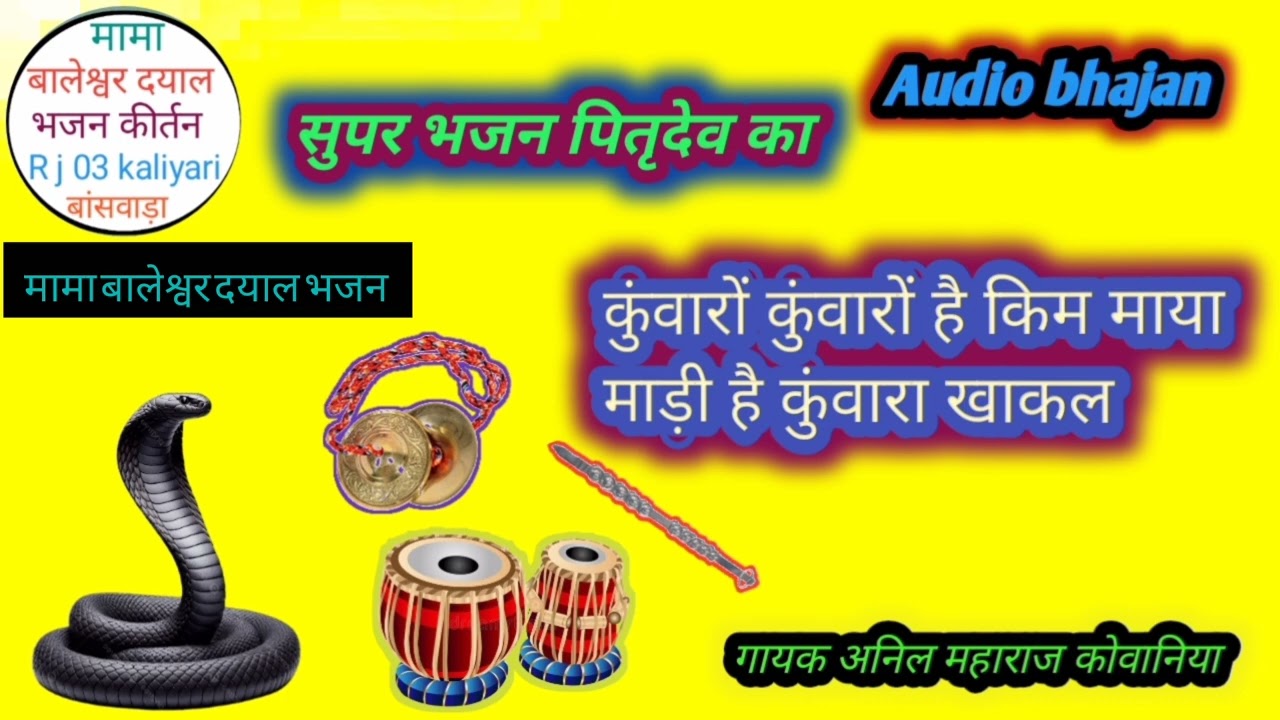 🔥वासु देव वागड़ी भजन//कुंवारा कुंवरा है किम माया माड़ी है कुंवारा खाकल धणी%mama bhaleshwar dayal