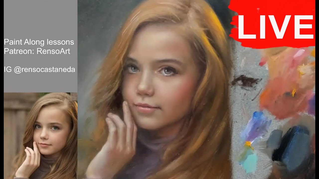 Painting a Girl's Face to Life with Soft Textures - Live Portrait Painting