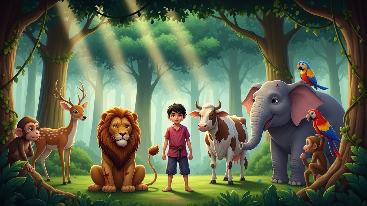 The Poor Boy and the Injured Lion | A Heart-Touching Jungle Story