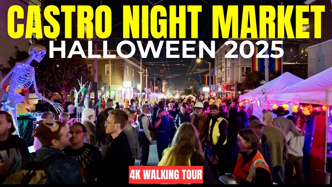 Castro Night Market Halloween 2025 | San Francisco (4K Walking Tour)