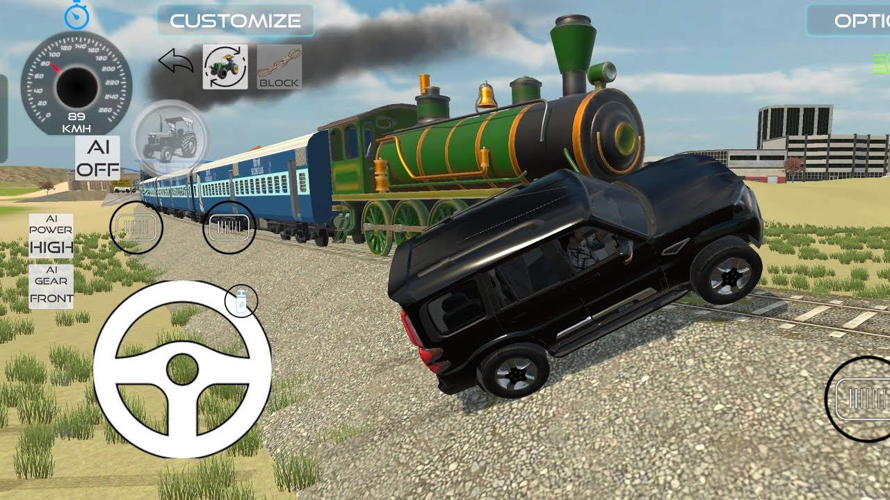 indian Vehicles Simulator 3D New Update 🔱💯 ll Train 🚃🚂 Vs Scorpio s11 Classic 🐎