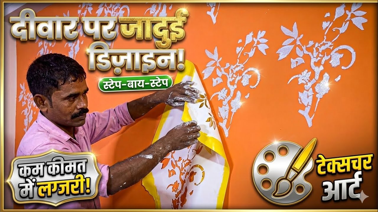Wall Stencil Design | स्टेंसिल लगाते समय ये 2 चीजें देखें | Stencil Alignment & Perfect Finish Tips