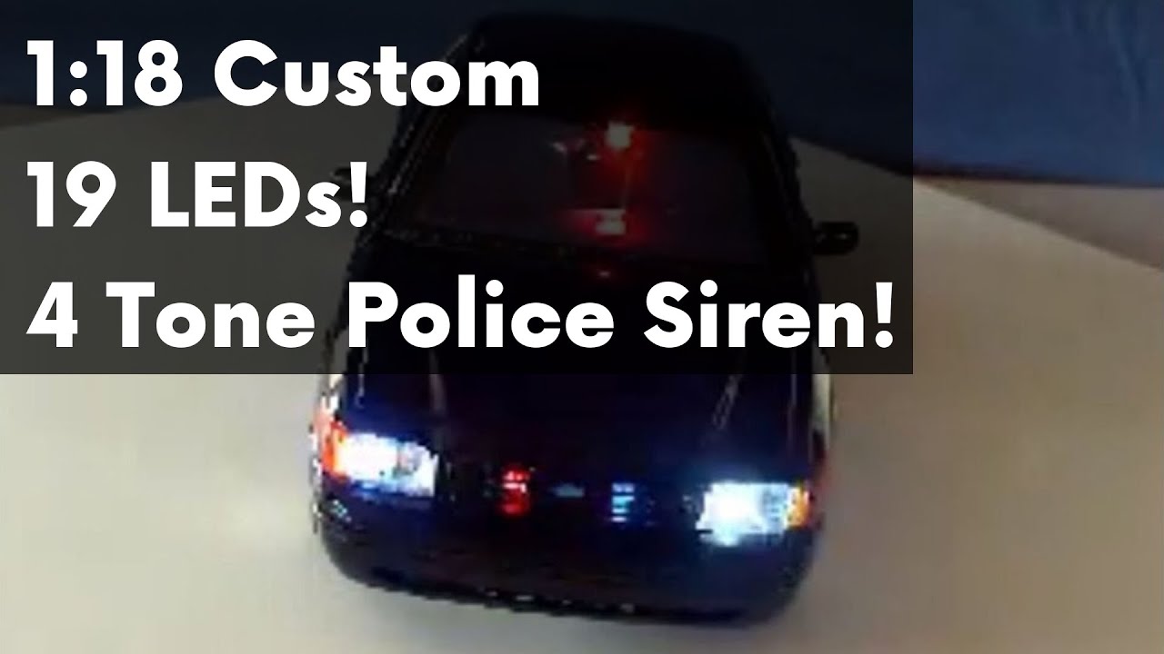 1:18 Undercover Custom Police Car with 21 LED Lights and 4 Tone Police Siren!