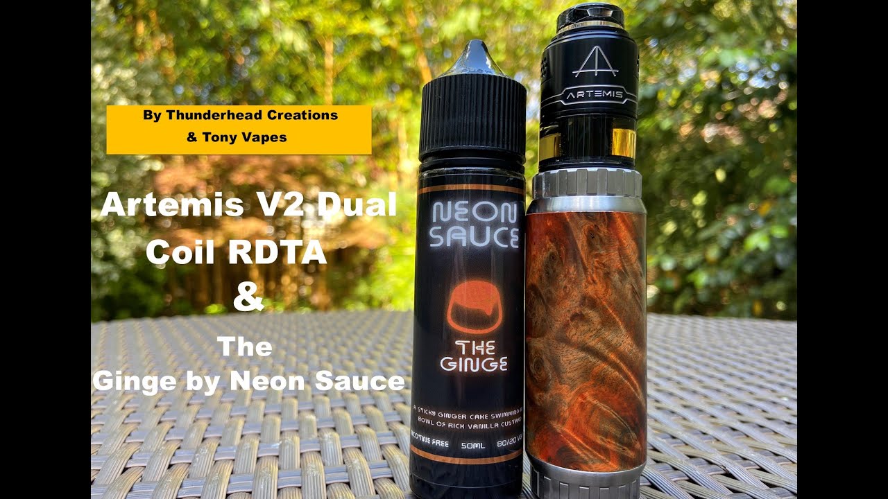 Artemis V2 Dual Coil RDTA by Thunderhead Creations & Tony Vapes + Review on the Ginge by Neon Sauce