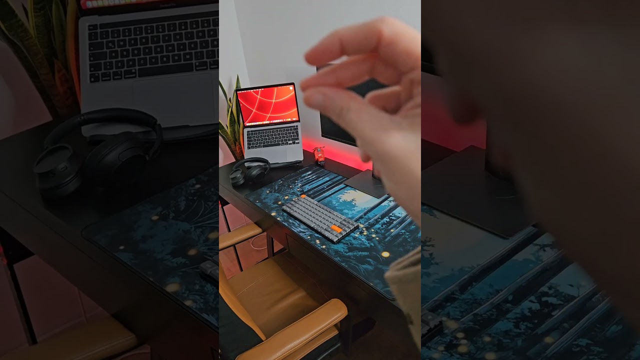 Desk mat magic ✨️ #deskmat #deskpad #mousepad #desksetup