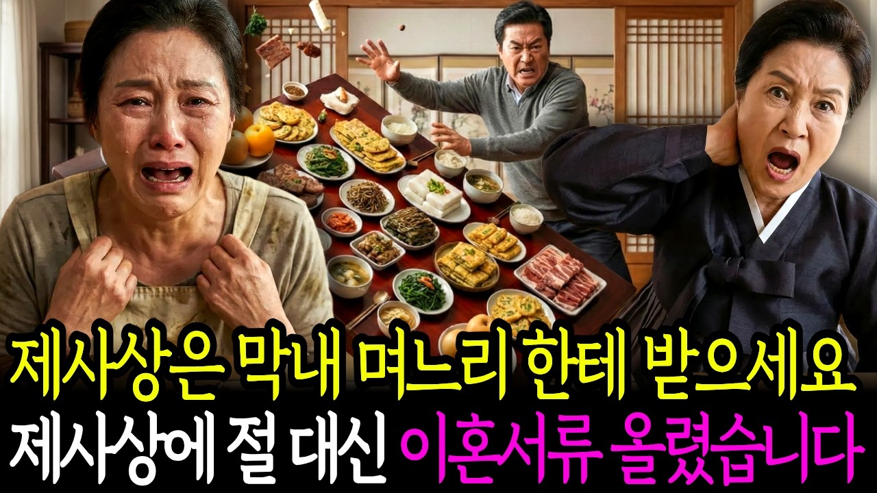 명절 시어머니가 맏며느리만 잡고 무시하자 장남이 차례상 엎고 이혼서류 던졌다.ㅣ노후사연ㅣ오디오북ㅣ사연라디오