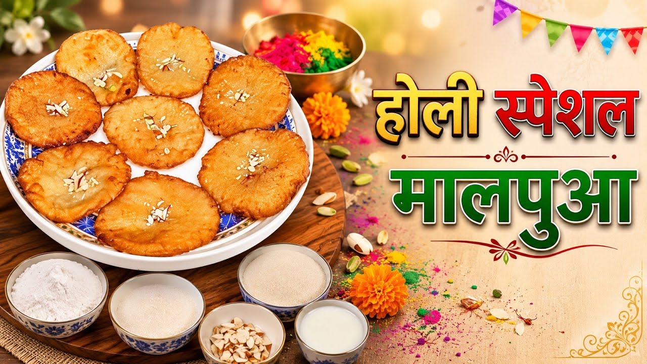होली स्पेशल पूआ | सॉफ्ट &टेस्टी | #holi #malpua #recipe #indiancuisine #viral #cooking #video #asmr