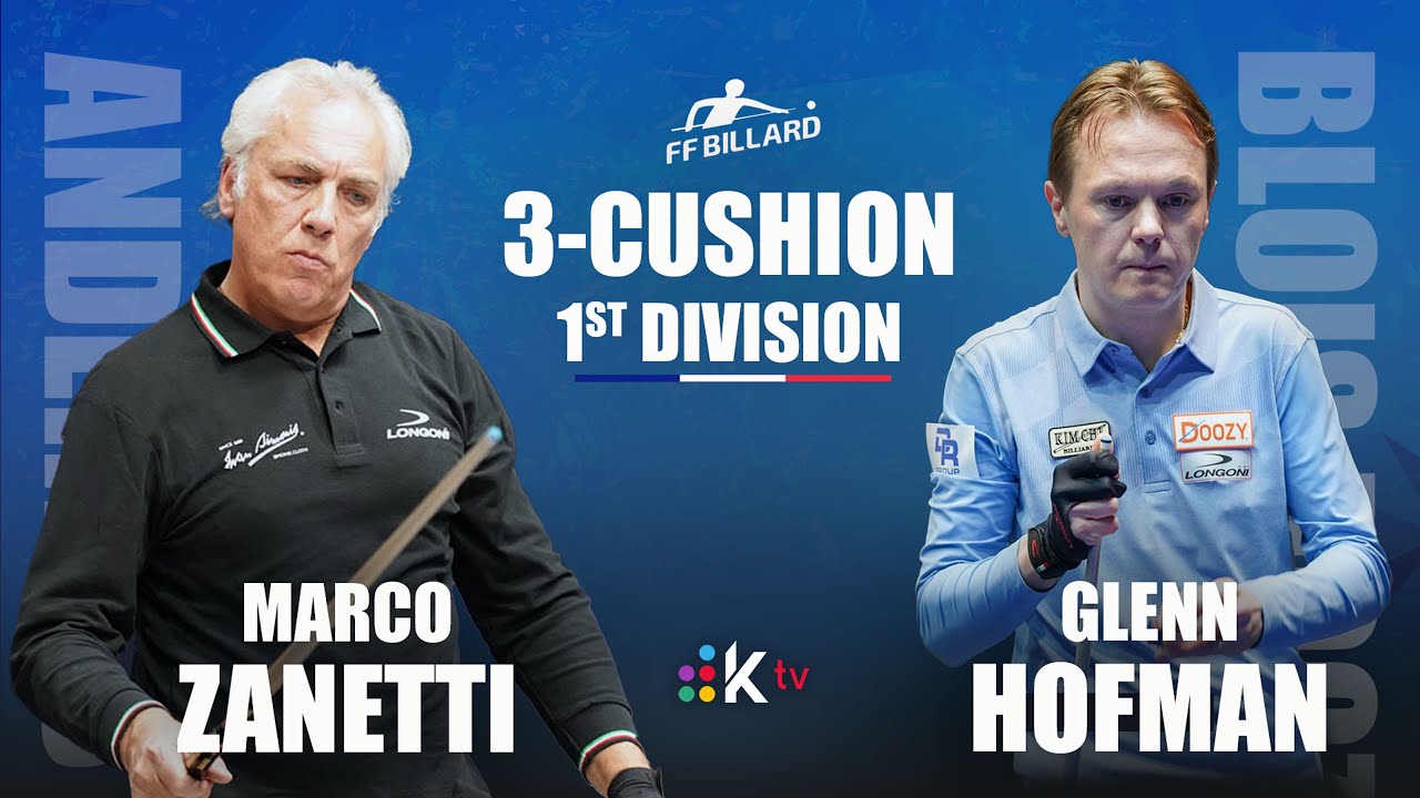 3-CUSHION French League 2024-2025 - Marco ZANETTI (ANDERNOS) vs Glenn HOFMAN (BLOIS)
