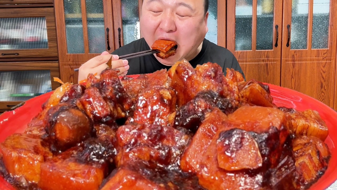 🔥【喷香红烧肉】馋到流油！红烧肉直接大口炫，越吃越香越解馋！【cram阿强】