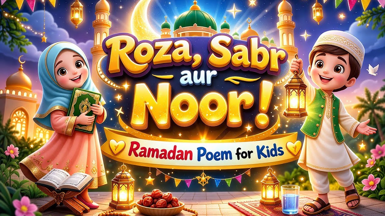 Roza, Sabr aur Noor 🌙✨ | Ramadan Poem for Kids | Islamic Cartoon 3D Animation | Kids Ramadan Nasheed