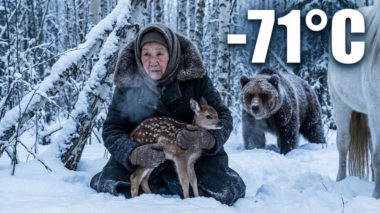 🦌80-Year-Old Woman Last-Second Deer Rescue from Brown Bear in -71°C Siberia