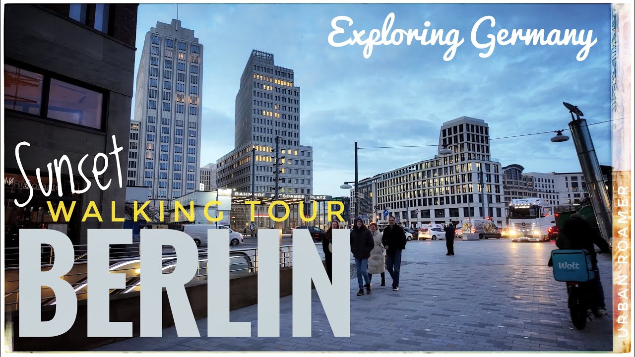 Beautiful Sunset Walk in Berlin, Germany 🇩🇪 Modern districts around downtown Potsdamer Platz | 4K
