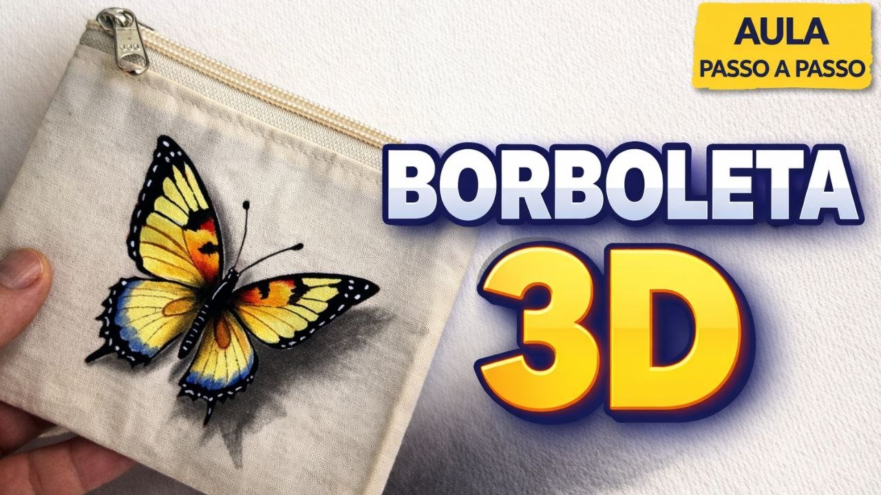Como fazer borboleta 3D na Pintura em Tecido ( Efeito Realista)