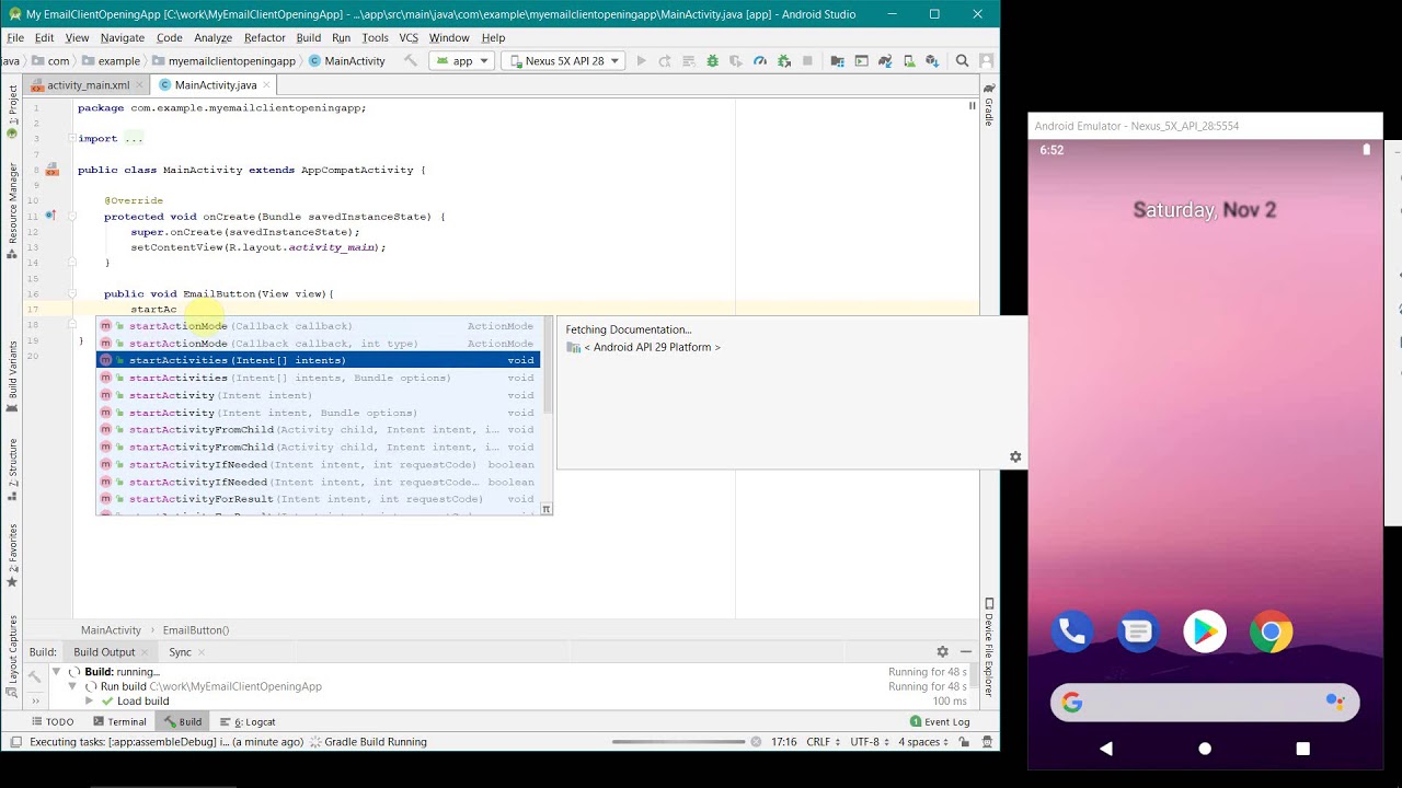 How to open and send email using the native email client from your Android App? - Source Code