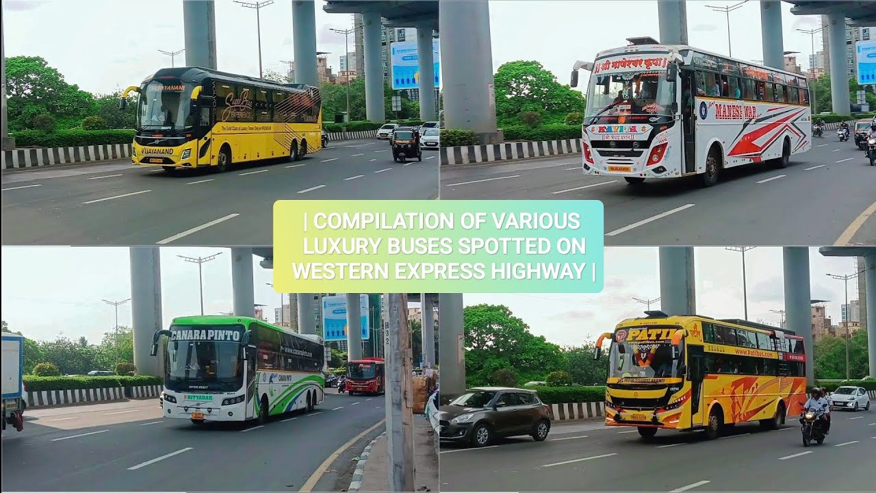 | COMPILATION OF VARIOUS LUXURY BUSES SPOTTED ON WESTERN EXPRESS HIGHWAY | 📍ANDHERI | #luxurybuses