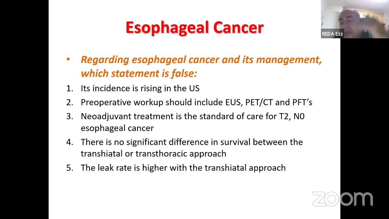 Prof. Reda Saad &ldquo;Cancer esophagus