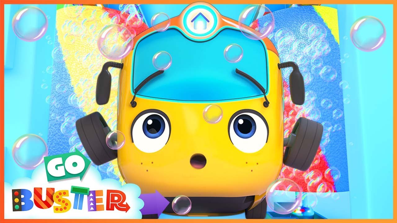Rainbow Carwash! | NEW SEASON - EPISODE 1 | Go Buster Recharged: Bus Cartoons & Kids Stories